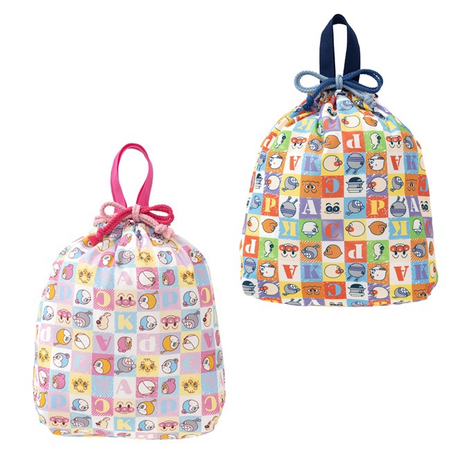 ブロック総柄お着替え巾着